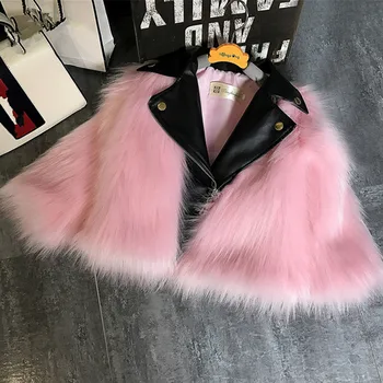 

Winter Baby Girls Clothes Children Faux Fox Fur Motorcycle Jackets Girls Warm PU Leather Fur Outerwear Girls Casual Coat D0359