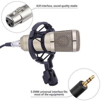 

BM800 Professional Condenser Microphone Kit Pro Audio Studio Vocal Recording Adjustable Stand for Computer Karaoke