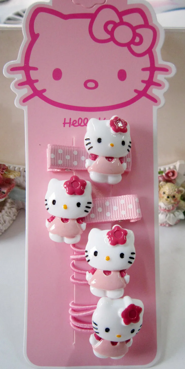 Модные детские головные уборы, элегантные милые заколки для волос hello kitty, резинки, резинки, аксессуары для волос, заколки резинки для волос для детей