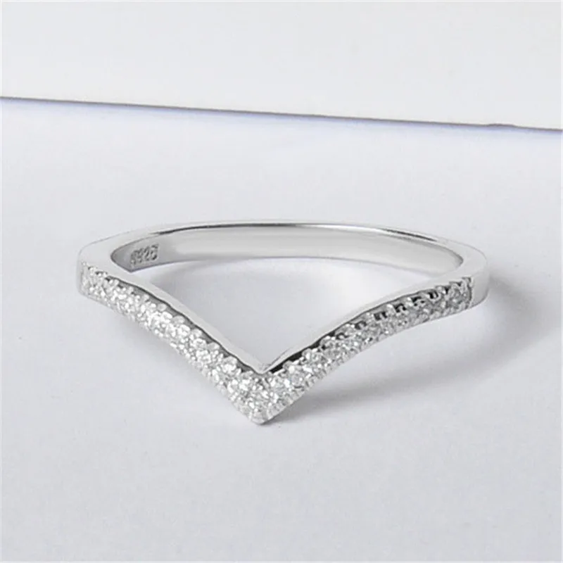 

92.5 micro setting V shape customized available DIY silver ring for women,silver 925 jewelry rings