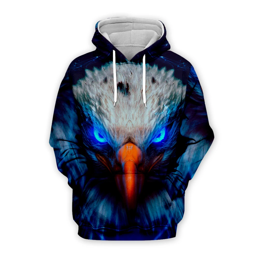 

Unisex mens Galaxy space blue eagle 3d hoodies streetwear women animal printing sweatshirt autumn long sleeve zipper hooded coat