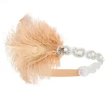 Fashion Retro Feather Headband Women Headpiece Vintage Faux Peacock Feather Party Headband Flapper Headband Headwear Accessories faux feather embellished solid tee