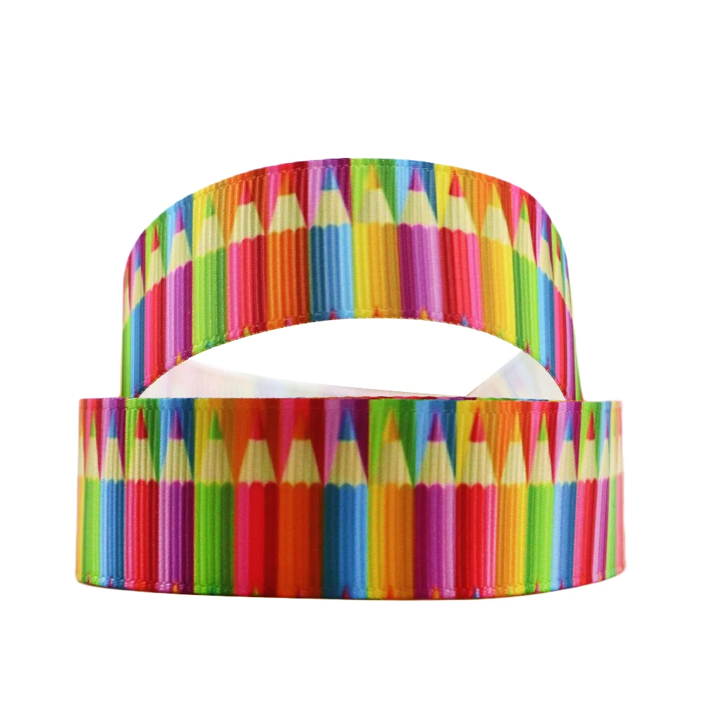 

David accessories 7/8"22mm school printed polyester grosgrain tape ribbon 5yds,DIY handmade,wedding gift wrapping,5Yc3715