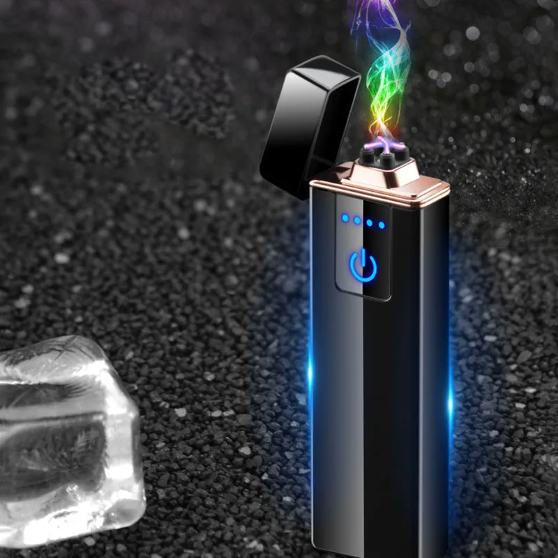 Двойная дуговая Зажигалка Ветрозащитная Электронная USB зажигалка электрическая