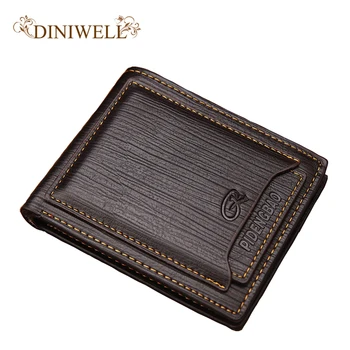 

DINIWELL 2018 promotion! PU leather men's new wallet fashion card multi-card short wallet dollar euro money bag change purse