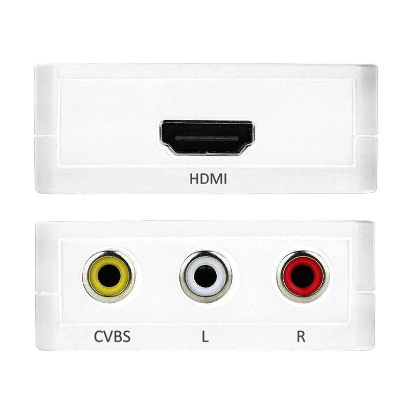 HDMI2AV Мини HD 1080 P цифровой видеопреобразователь Box HDMI RCA AV/CVSB Stereo L/R видео конвертер адаптер Поддержка NTSC PAL Выход HDMI К AV