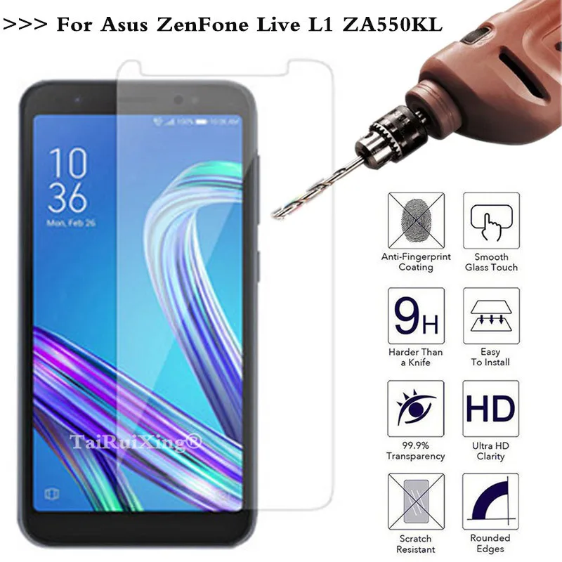 

2.5D 0.26mm 9H Tempered Glass Screen Protector For ASUS Zenfone Live L1 ZA550KL Toughened Protective Film For Zenfone Live L1