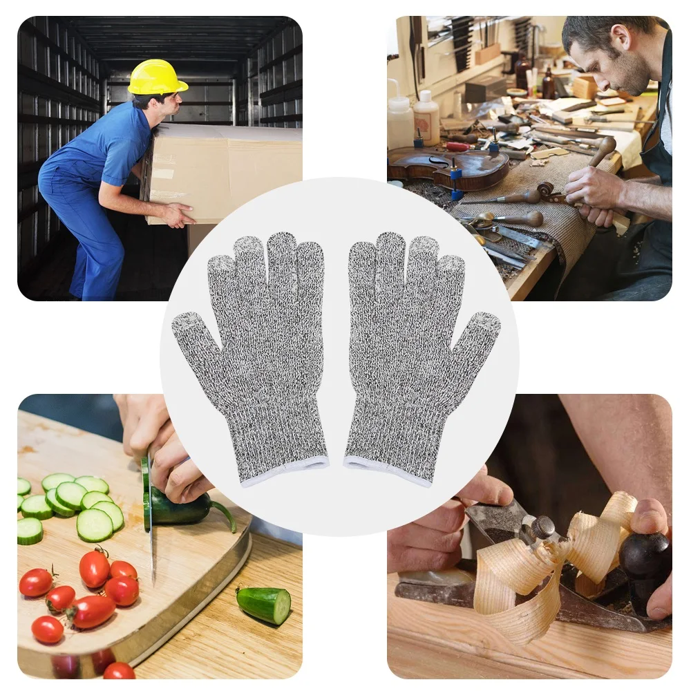 

Pair Of Cut-Resistant Touch Screen Gloves HPPE Anti-Cut Working Safety Tool Elastic Design Safe Tools