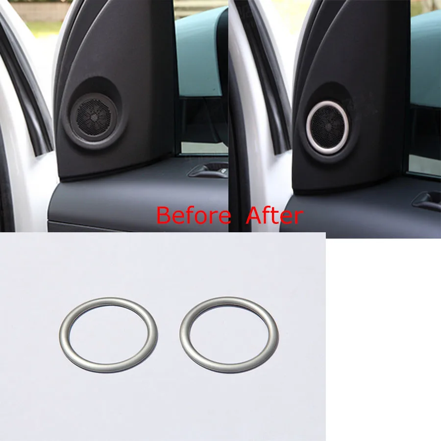 

YAQUICKA For Land Rover Freelander 2 2011-15 Stainless Car-styling Front Triangle Door Stereo Speaker Audio Cover Trim Ring