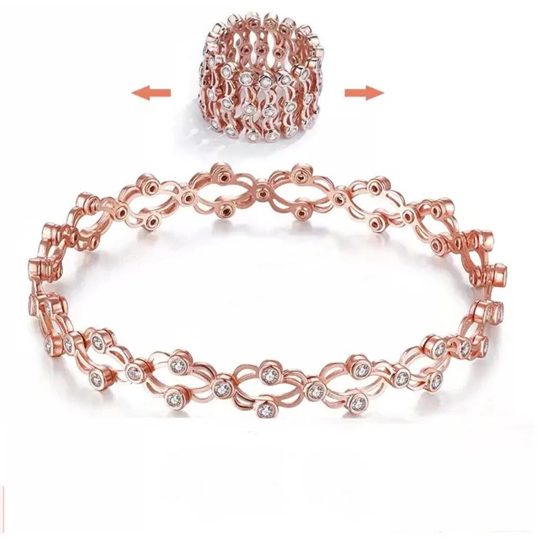 

TIFF 925 sterling silver bracelet,ring,Retractable Lord of the Rings Bracelet Dual-use One-piece Men and Women, ladies gift