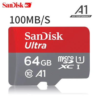 Карта памяти SanDisk 16G 32G SDHC 64G 128G 200GB 256GB 400GB SDXC A1 Micro SD Class 10 Micro SD UHS TF Транс флэш-карта Microsd - Емкость: 64GB