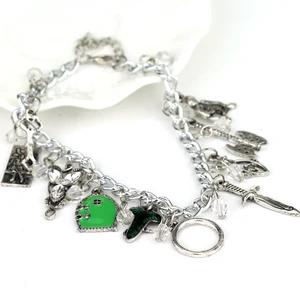 Image 2 - HOB Movie He Elven Leaf Arwen Charms Maxi Bracelet Elves Princess Aragorn Arwen Evenstar Collier Crystal beads bracelets