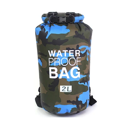 2L/5L/10L/15L/20L/30L океан пакет водонепроницаемый мешок сухой мешок Открытый Камуфляж ПВХ сумки для спорта плавание Кемпинг Рыбалка рафтинг - Цвет: 2L blue