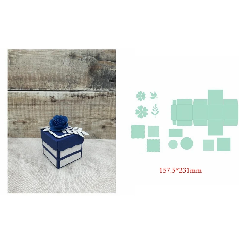 H3513 box 3D креативная всплывающая коробка, панель, узор, металлические режущие штампы, Трафаретный Скрапбукинг, тиснение для бумажных карт, поделки своими руками, аксессуары - Цвет: H3513 box