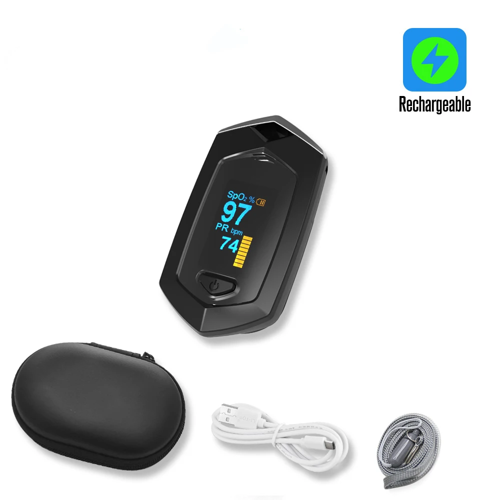 Yomker Medical Sport Finger Pulse Oximeter Portable oximeter Real-time data sport Blood Oxygen Saturation Rechargeable SPO2