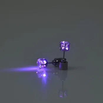 

1 Pair Diamind Shape LED Earrings For Party Accessories Men Women Light Up LED Earrings Studs Flashing Fashion Style