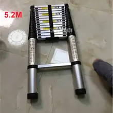 Nouvelle échelle d'extension 5.2 en alliage d'aluminium DLT A, échelle droite épaissie, échelle simple face pliante à 15 étapes