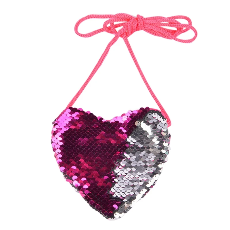 1 шт.; модная детская сумка-мессенджер на плечо с блестками в форме сердца для маленьких девочек