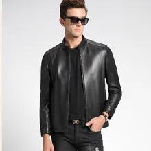 Натуральная мужская кожаная куртка Короткая Повседневная кожаная куртка новая мужская куртка из натуральной кожи