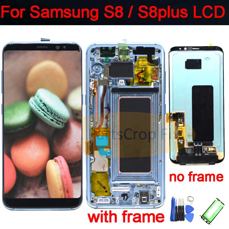ЖК дисплей с рамкой для Samsung S8 сменный SAMSUNG Galaxy Plus G955 G950 G950F сенсорным экраном и