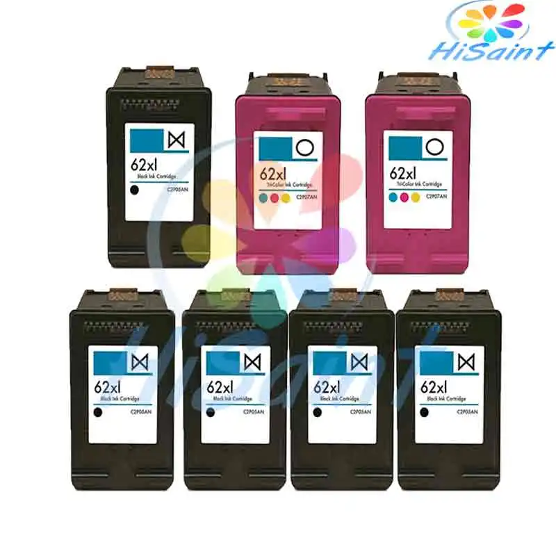 

HOT 5BK+2C high quality  for HP 62XL Remanufactured Ink Cartridge Replacements For HP ENVY5640 For HP 5740 Free Shipping
