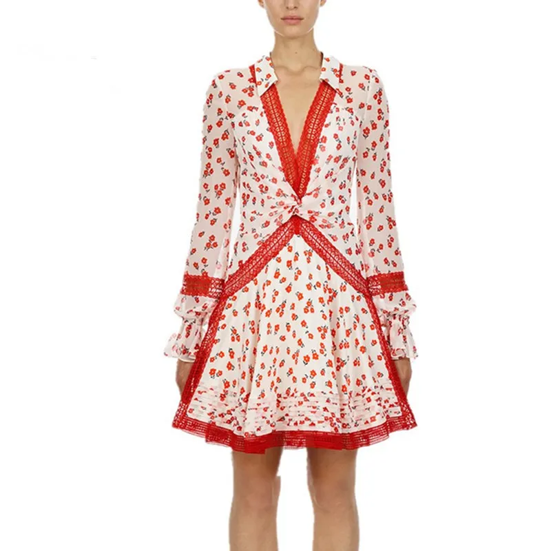 Mini Plissé Auto Portrait Dentelle Rose Designer Floral Robe UVqSpGzMjL