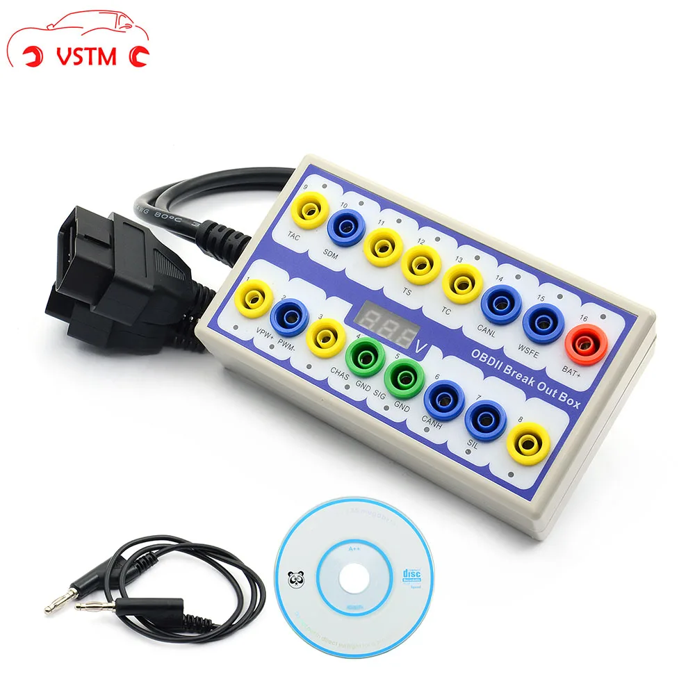 

VSTM Auto Car OBD 2 Break Out Box OBD2 Breakout Box OBD2 Pin BOX OBDII Protocol Detector Diagnostic Connector Detector