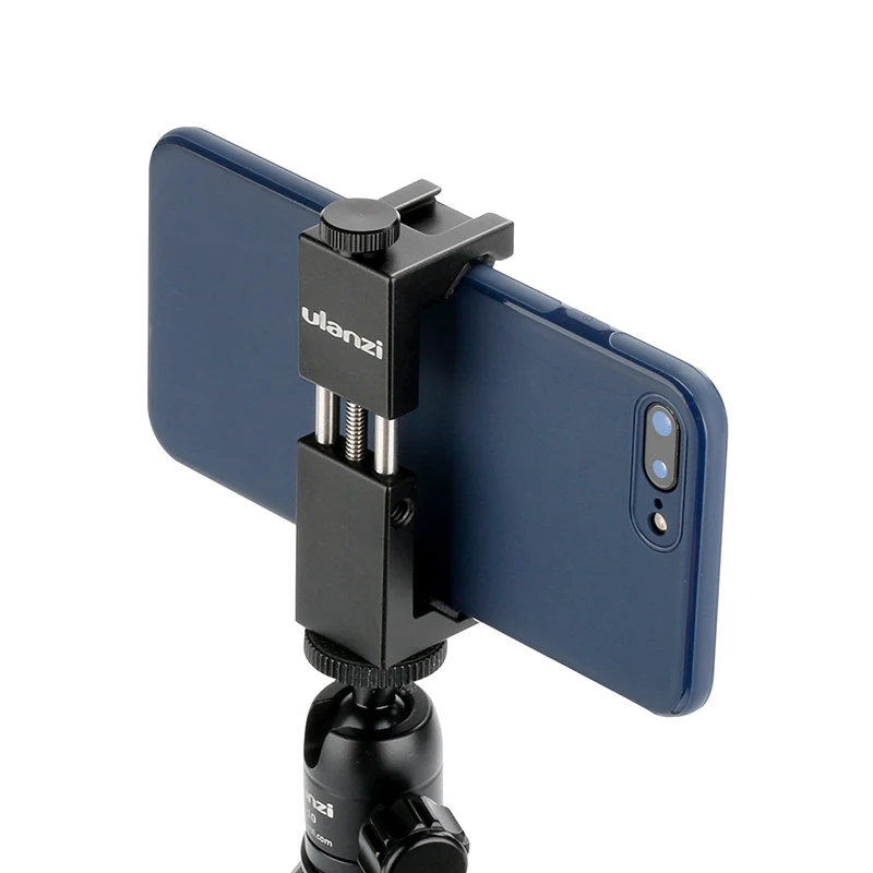  Ulanzi Metal Phone Tripod Clip Iron Man ST-02S Aluminium Smartphone Tripod Mount Stand Adapter Vert