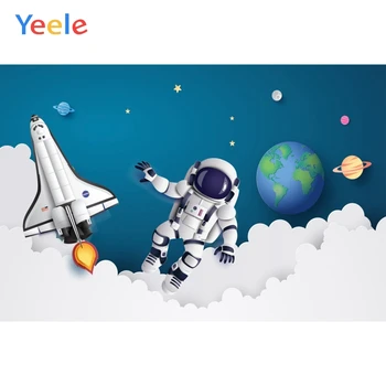 

Yeele Astronaut Rocket Spaceship Universe Photographic Backgrounds Boy Birthday Party Photography Backdrop For Photo Studio