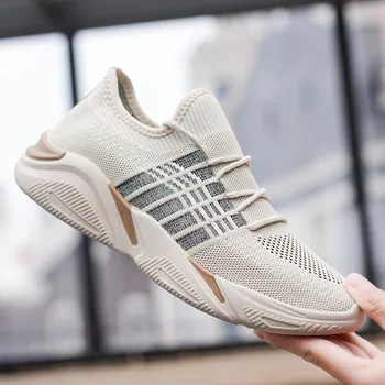 

2019 spring new flying woven men's casual shoes breathable fish scales net surface tide shoes fashion non-slip male shoes U3-50
