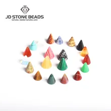Новая Мода Ассорти натуральный каменный конус форма кабошон 8мм10мм 10мм12бусины для ювелирных аксессуаров 30 шт./лот