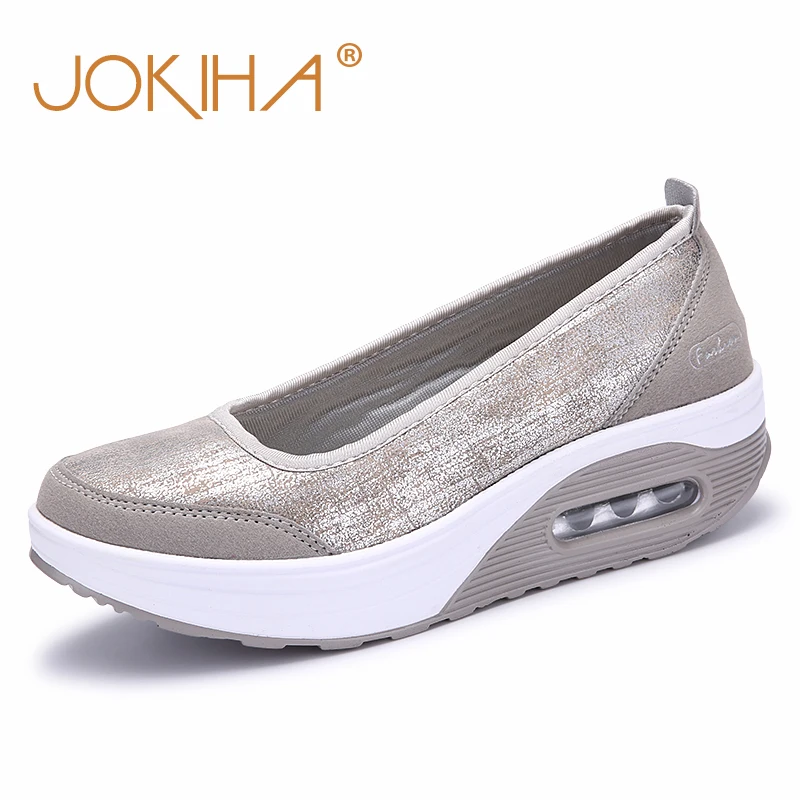 

JOKIHA Women Flat Platform Shoes Woman Loafers Fashion Women's Slip On Shallow Swing Casual Shoes Women Flats zapatos de mujer