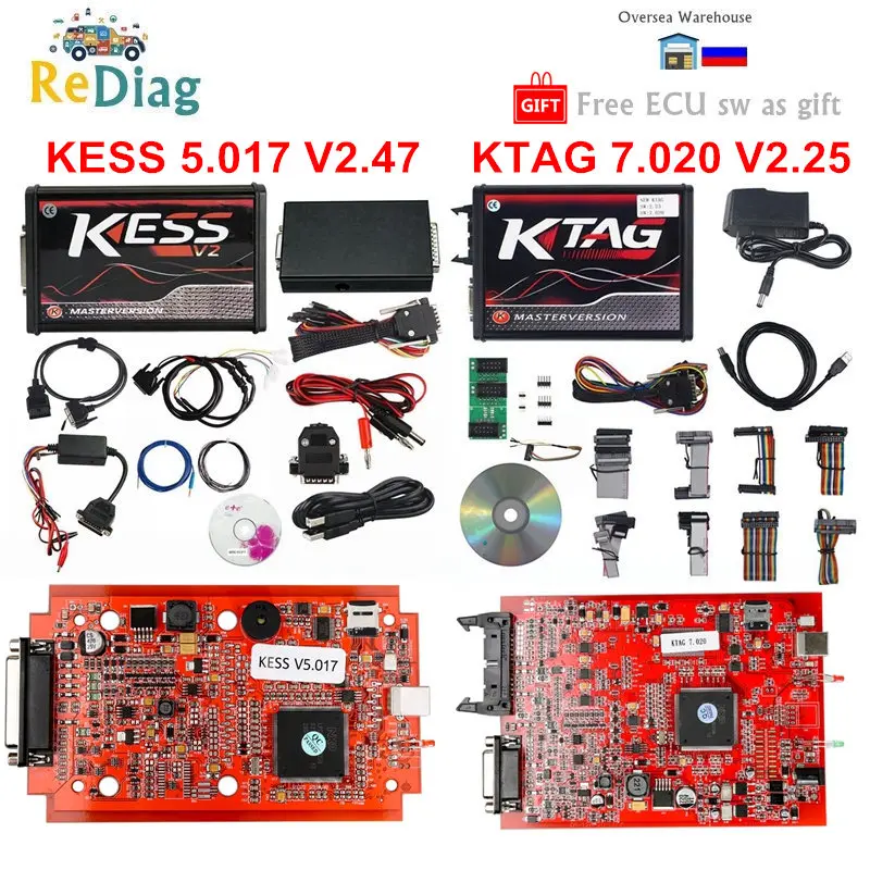 

EU Version KESS 5.017 V2.53 4LED KTAG 7.020 V2.25 Red PCB Online KESS V2 5.017 Full Protocols KTAG V7.020 No Tokens ECU Upgrade