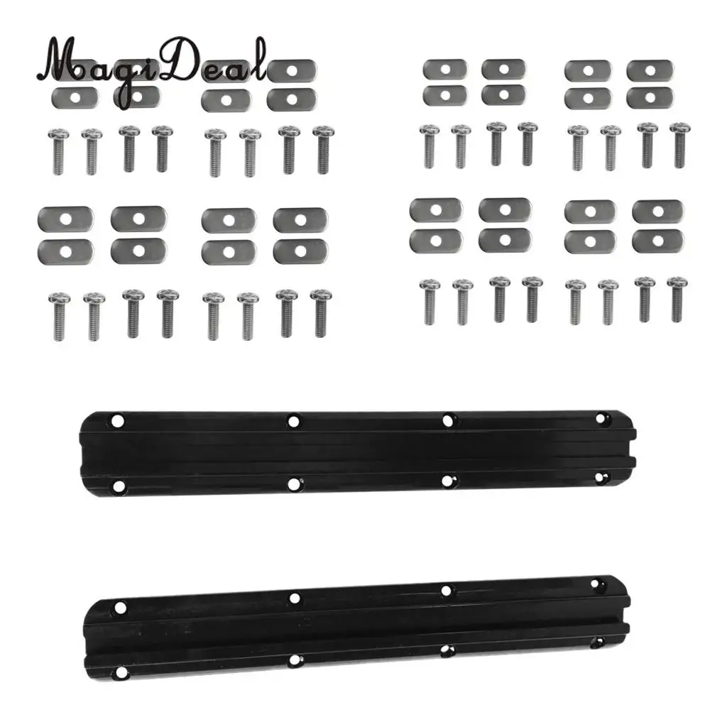 Aluminum Pair 12 inch Rail Hold Mount with Screws Mounting Hardware for Kayak Boat Dinghy Fishing Pole Rod Holder Accessories
