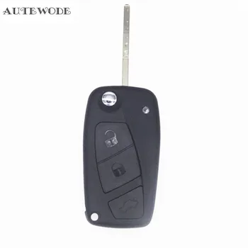 

AUTEWODE New Replacment Black color Remote Key Cover Case fits for Fiat 500 Car key Shell blank Fob keyless 10pcs