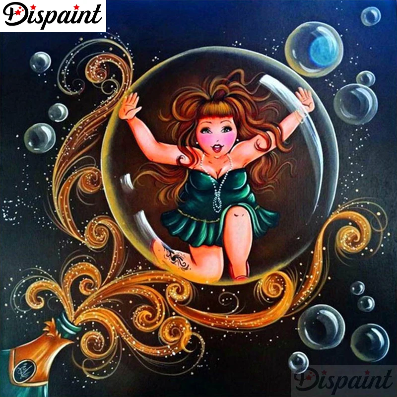 

Dispaint Full Square/Round Drill 5D DIY Diamond Painting "Cartoon beauty" Embroidery Cross Stitch 3D Home Decor Gift A06334