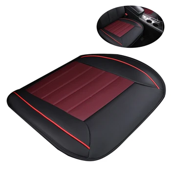 

Universal Leather Car Seat Cushion Pad Full Coverage Front Auto Seat Cover Mat for Protection (Black + Red) A20