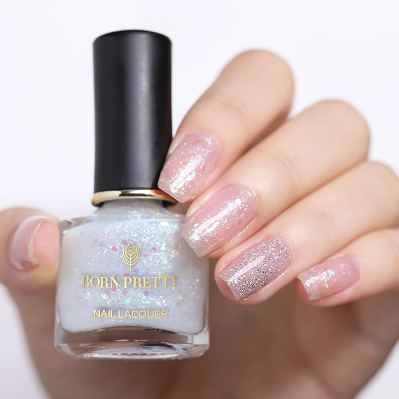 BORN PRETTY голографическая Однотонная одежда лак для ногтей 6 мл Peel Off на водной