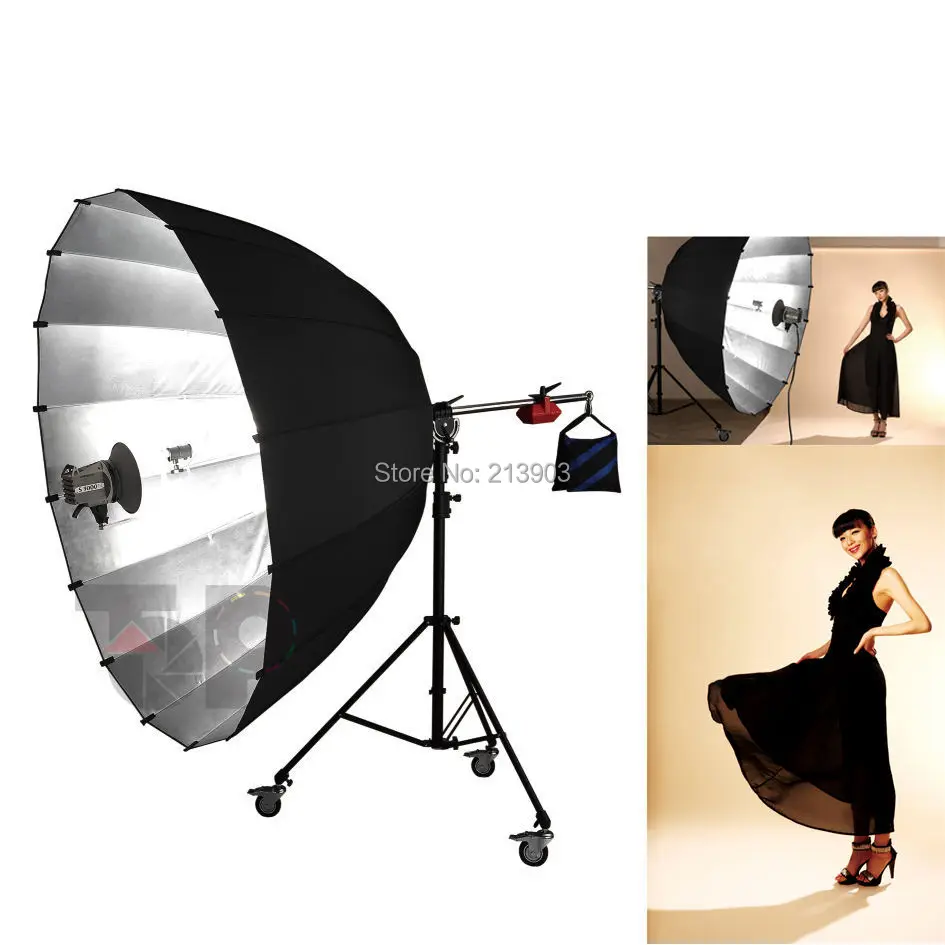 ALUMOTECH 71 inch Big Umbrella Lights+Tripod With Wheels Reflector Softbox Stand For Photography Ca