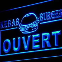 I868 Ouvert кебаб бургер Enseigne Lumineuse Декор неоновая вывеска вкл/выкл Swtich 20+ цвета 5 размеров