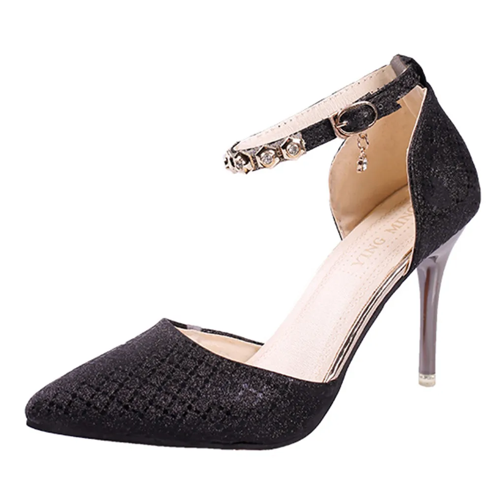 

SAGACE 2019 Women Fashion SandalsPointed Toe Thin High Heel Sandals Casual Ladies Slip On Woman Peep Toe Beach Shoes 9415