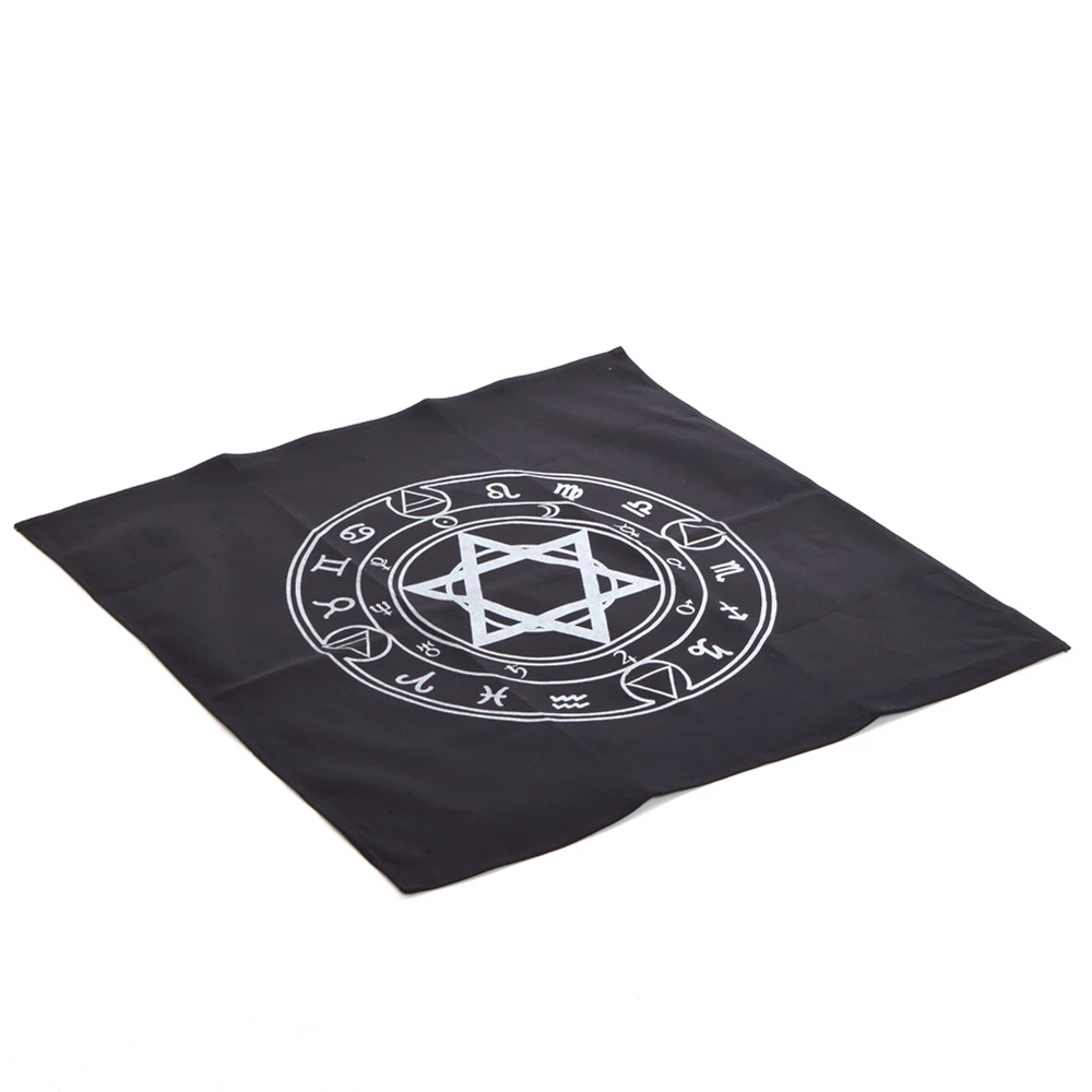 

1pc Vintage Altar Tarot Tablecloth Retro Hexagram Pattern Rugs Wicca Wizard Cosplay Accessory