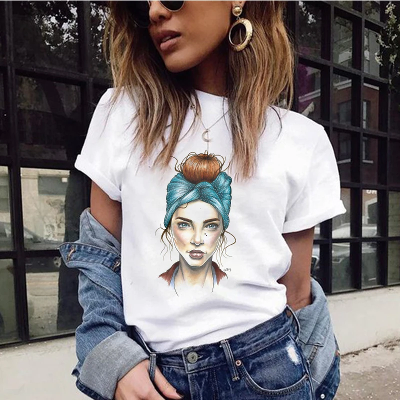 Summer Women T-shirt VOGUE Letter Printed Tshirts Casual Tops Tee Harajuku Vintage White Shirt Woman Clothing Female - Цвет: 1164