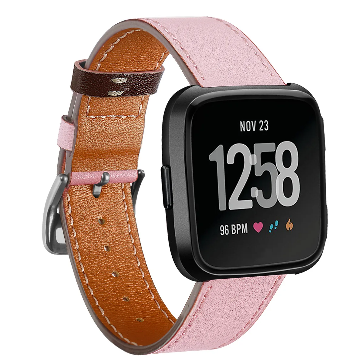 Essidi Премиум Мягкая кожа часы ремешок Пряжка для Fitbit Versa ремешок Замена - Цвет: Розовый