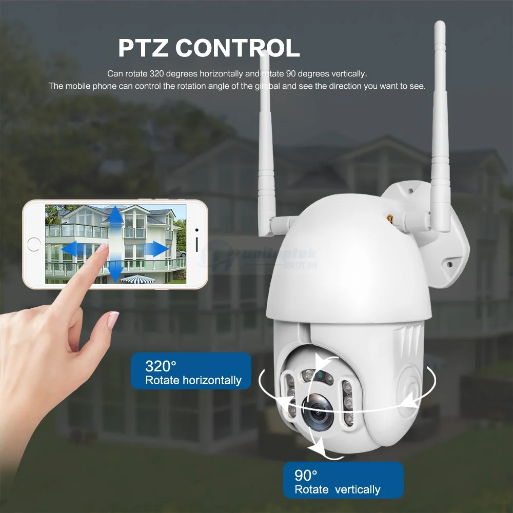 WiFi IP камера 2MP 1080P Беспроводная PTZ скоростная купольная камера наружная Onvif H.265 IR 30 м домашняя камера видеонаблюдения P2P PTZ Cam