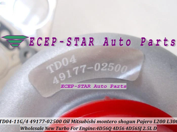 TD04-11G-4 49177-02500 Oil Cooled Turbo Turbocharger For Mitsubishi MONTERO SHOGUN Pajero II TD L200 L300 4D56 4D56SJ 4D56Q 2.5L D (6)