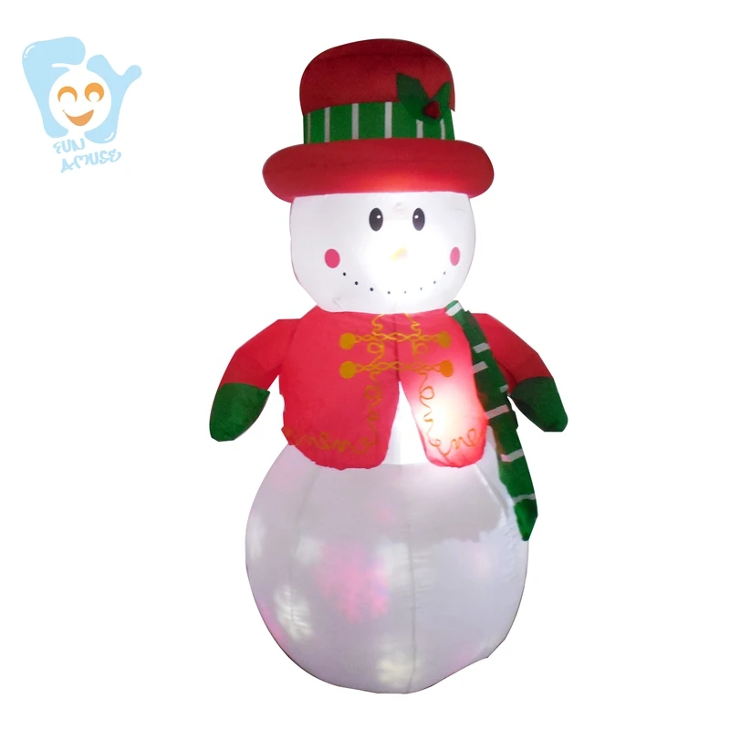 6ft 180cm Led Lighted Snowman Inflatable Rotating