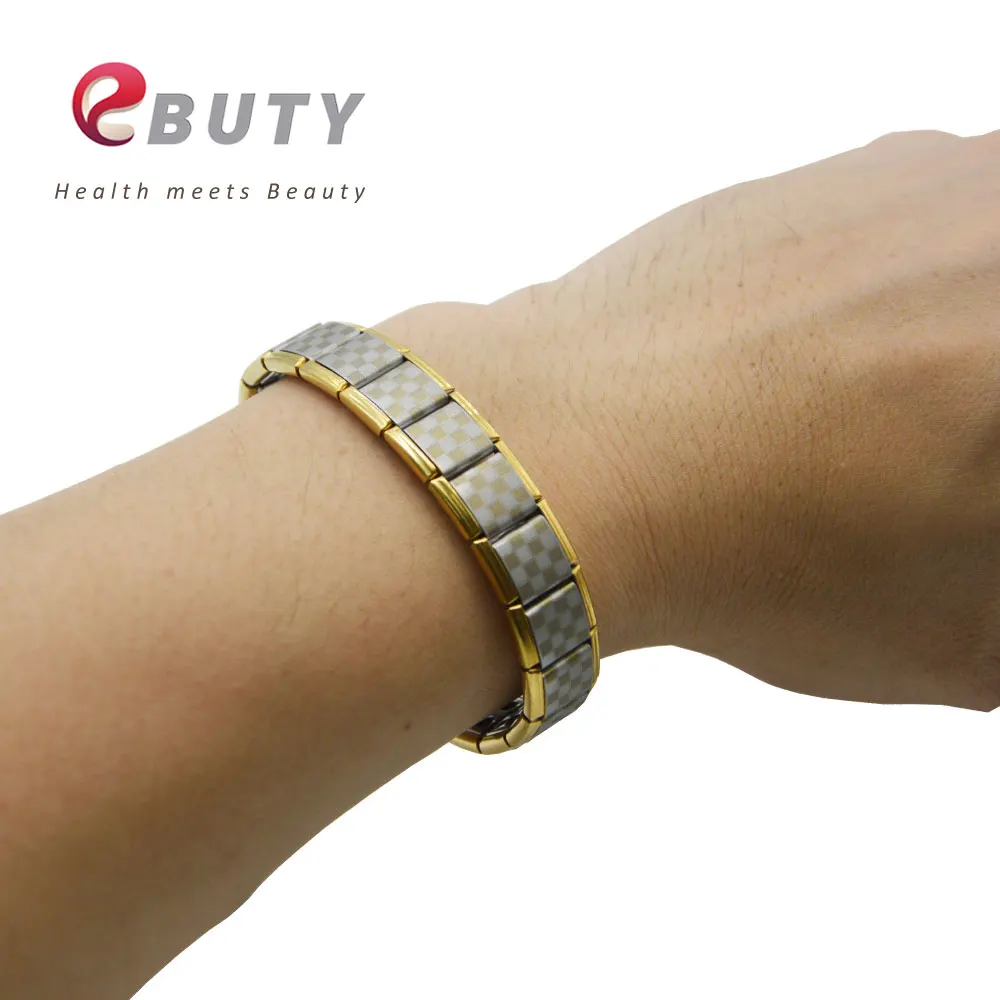 50pcs Wholesales Men Stainless Steel Bracelet Energy Balance Wristband