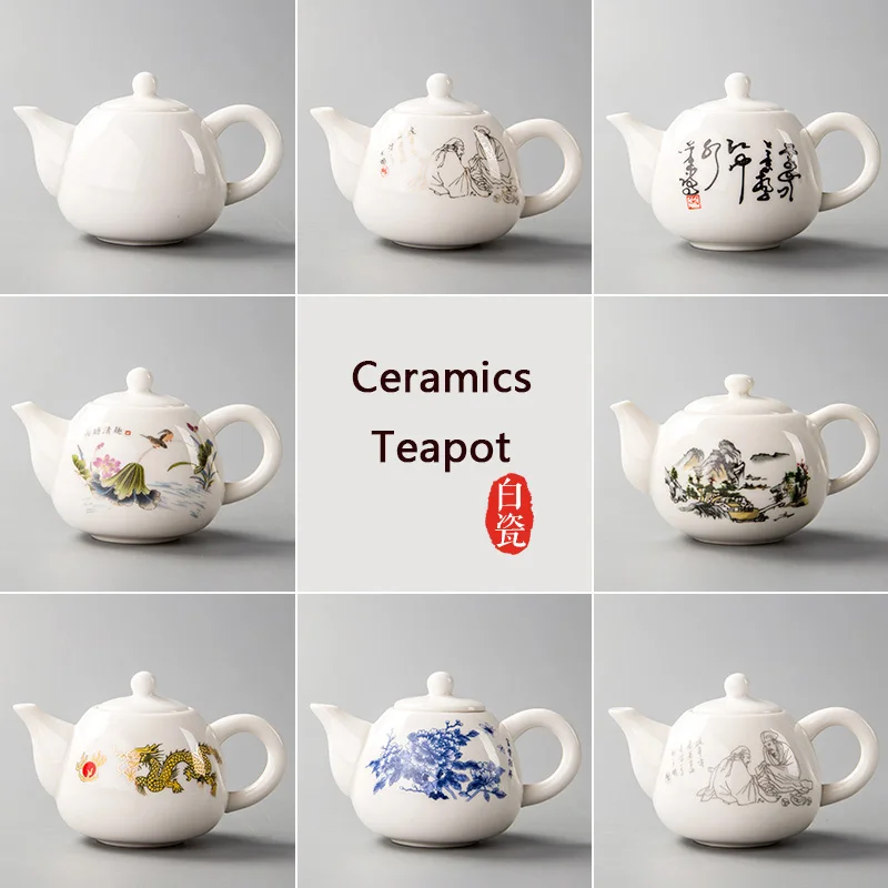 

Ceramic Teapots Yixing Tea Pot White Porcelain Tea Sets Chinese Teapot Unique Kettle Kung Fu Teaset Infuser China Tea Cups D001