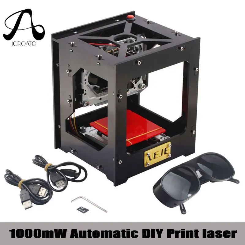 

ICROATO CNC Machine 1000MW NEJE 1000mW Automatic DIY Print laser engraver mini USB Engraving Machine Off-line Operation